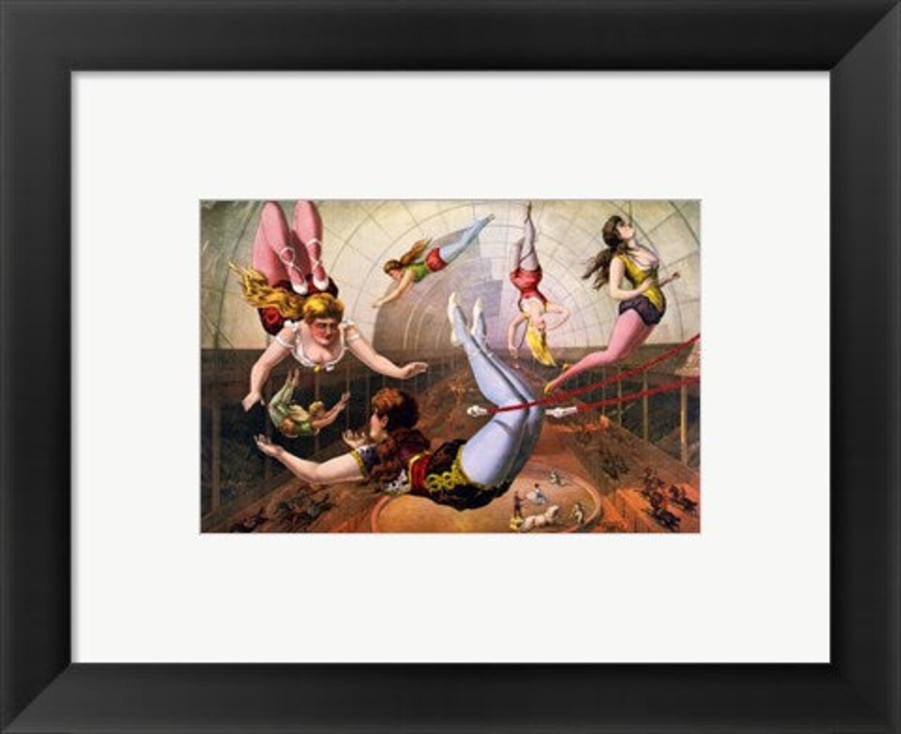Framed Art Trapeze Artists in Circus Wall Decor 18x24 Artwork